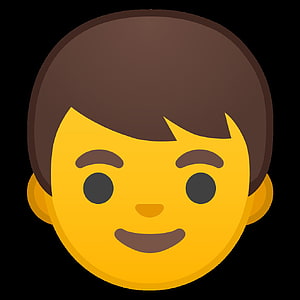 Yellow Boy Emoji Face with Brown Hair and Smiling Expression HD phone wallpaper