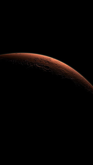 Mars Horizon Against Deep Space Black Background HD phone wallpaper