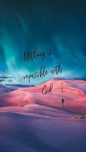 Inspirational Bible Verse Art with Desert Dunes and Starry Night Sky HD phone wallpaper