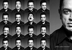 Kamal Haasan Black and White Portrait Grid Expressing Navarasa Emotions HD wallpaper
