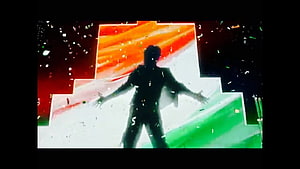 Silhouette of a Man with Outstretched Arms Against a Vibrant Indian Flag Backdrop HD wallpaper