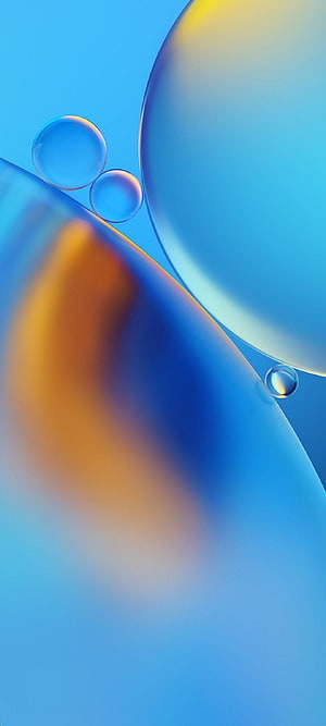 Abstract Blue and Orange Gradient with Translucent Bubbles and Soft Light HD phone wallpaper