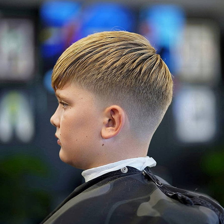 Modern Side Part Fade Haircut for Boys with Blonde Hair HD phone wallpaper