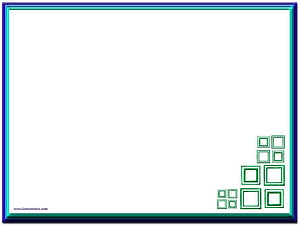 Minimalist White Presentation Background with Geometric Green Square Accents and Blue Border HD wallpaper