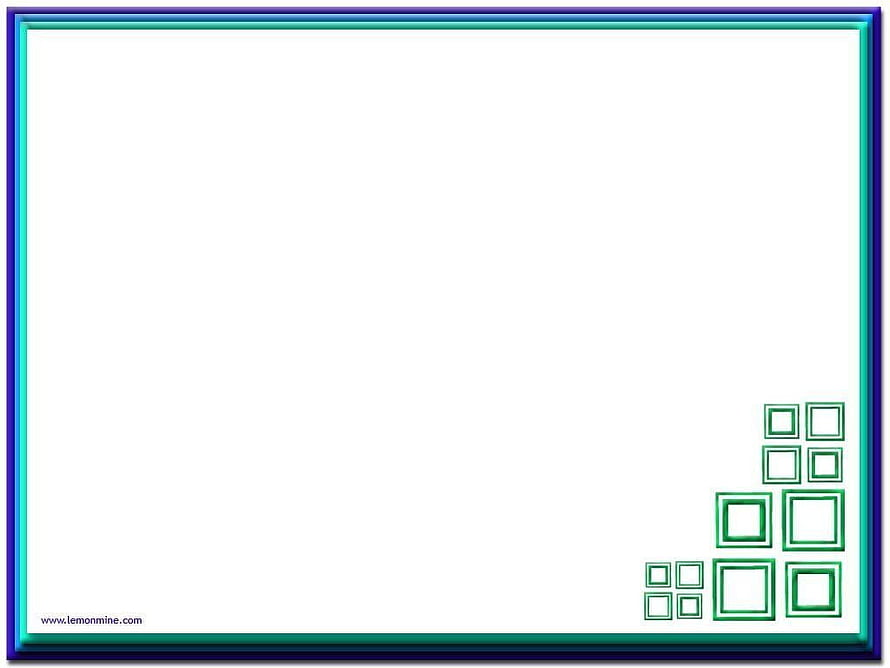 Minimalist White Presentation Background with Geometric Green Square Accents and Blue Border HD wallpaper