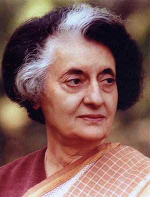 Indira Gandhi Portrait in Traditional Saree with Soft Outdoor Background HD phone wallpaper