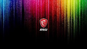 MSI RGB Matrix Chroma Rainbow Gradient with Dragon Logo on Dark Background HD wallpaper