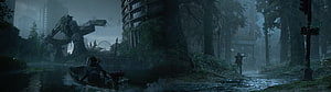 The Last of Us Part II flooded city scene with boat and overgrown ruins HD wallpaper