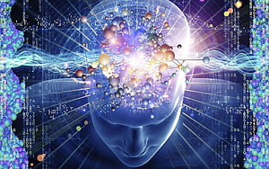 Digital Human Head with Neural Network and Data Streams HD wallpaper