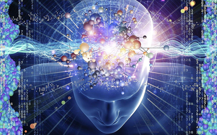 Digital Human Head with Neural Network and Data Streams HD wallpaper