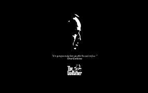 The Godfather Don Corleone Quote Minimalist Black and White Portrait Wallpaper HD wallpaper
