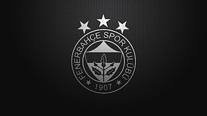 Fenerbahce Spor Kulubu Official Club Crest Emblem on Dark Carbon Fiber Background HD wallpaper