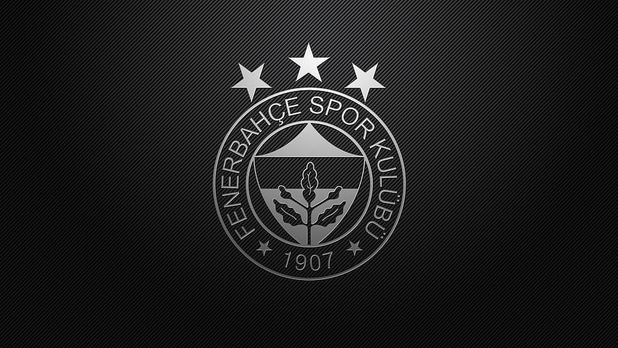 Fenerbahce Spor Kulubu Official Club Crest Emblem on Dark Carbon Fiber Background HD wallpaper