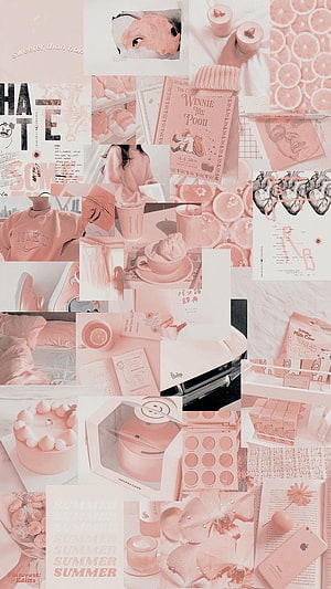 Soft Pink Aesthetic Collage with Pastel Lifestyle Elements and Cozy Girl Vibes HD phone wallpaper