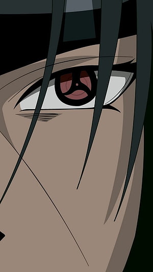 Itachi Uchiha Sharingan Eye Close-Up Anime Portrait HD phone wallpaper