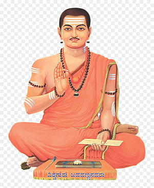 Basava Jayanti Celebration Illustration of the Saint in Traditional Orange Attire HD phone wallpaper