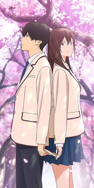 I Want To Eat Your Pancreas Anime Couple Under Cherry Blossoms HD phone wallpaper