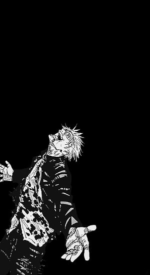 Gojo Satoru Manga Style Black and White Anime Character Illustration HD phone wallpaper