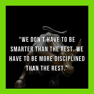 Discipline Over Intelligence: Bull Market Quote on Black Background HD phone wallpaper
