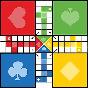 Colorful Ludo Board Game with Four Suits and Grid Paths HD phone wallpaper
