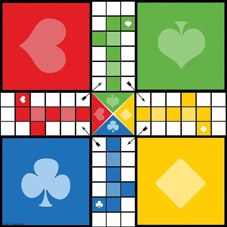 Colorful Ludo Board Game with Four Suits and Grid Paths HD phone wallpaper