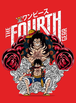 One Piece Monkey D. Luffy Gear Fourth Anime Illustration HD phone wallpaper
