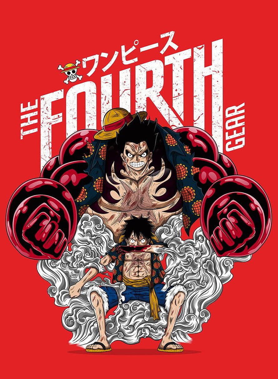 One Piece Monkey D. Luffy Gear Fourth Anime Illustration HD phone wallpaper