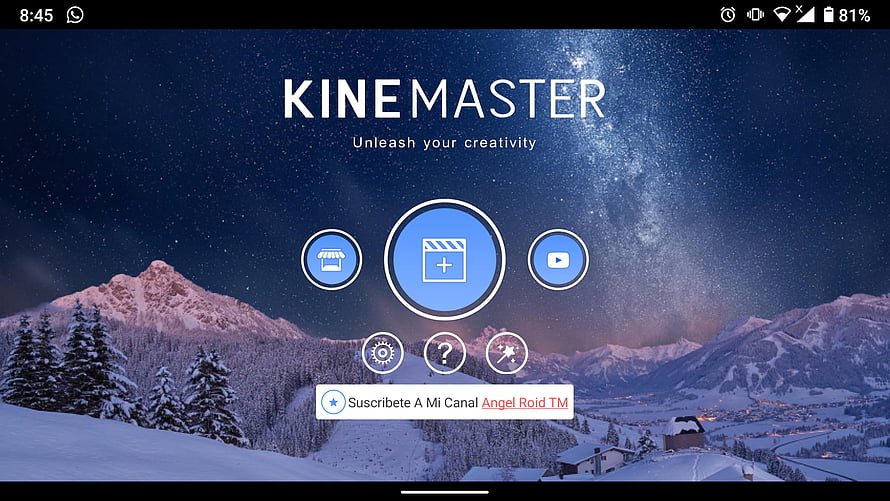 KineMaster App Interface Over Snowy Mountain Night Sky Wallpaper HD wallpaper
