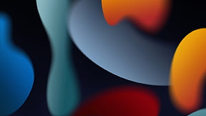 Windows 11 Dark Mode Abstract Wallpaper with Vibrant Colorful Shapes on Black Background HD wallpaper