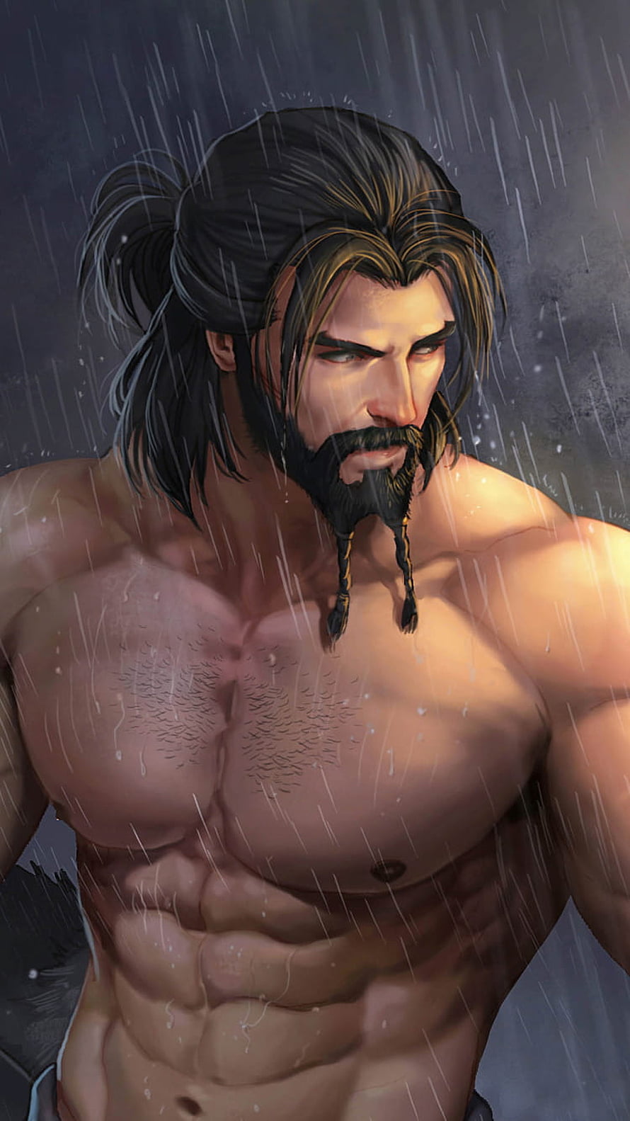 Uncle Carl Warrior Character in Heavy Rain Digital Illustration HD phone wallpaper