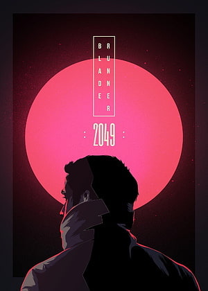 Blade Runner 2049 Minimalist Poster with Silhouette and Pink Orb HD phone wallpaper