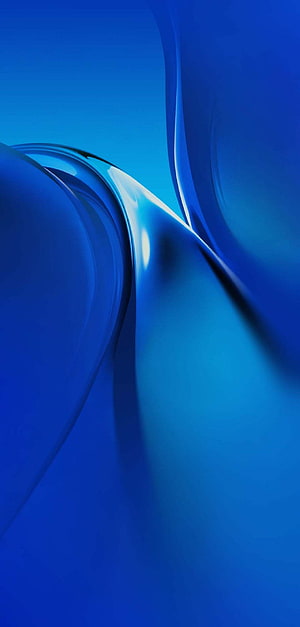 Sleek Blue Abstract 3D Curves and Glossy Fluid Shapes Minimalist Digital Art HD phone wallpaper