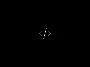 Minimalist Dark Coding Icon with Cyan and White Code Brackets on Black Background HD wallpaper