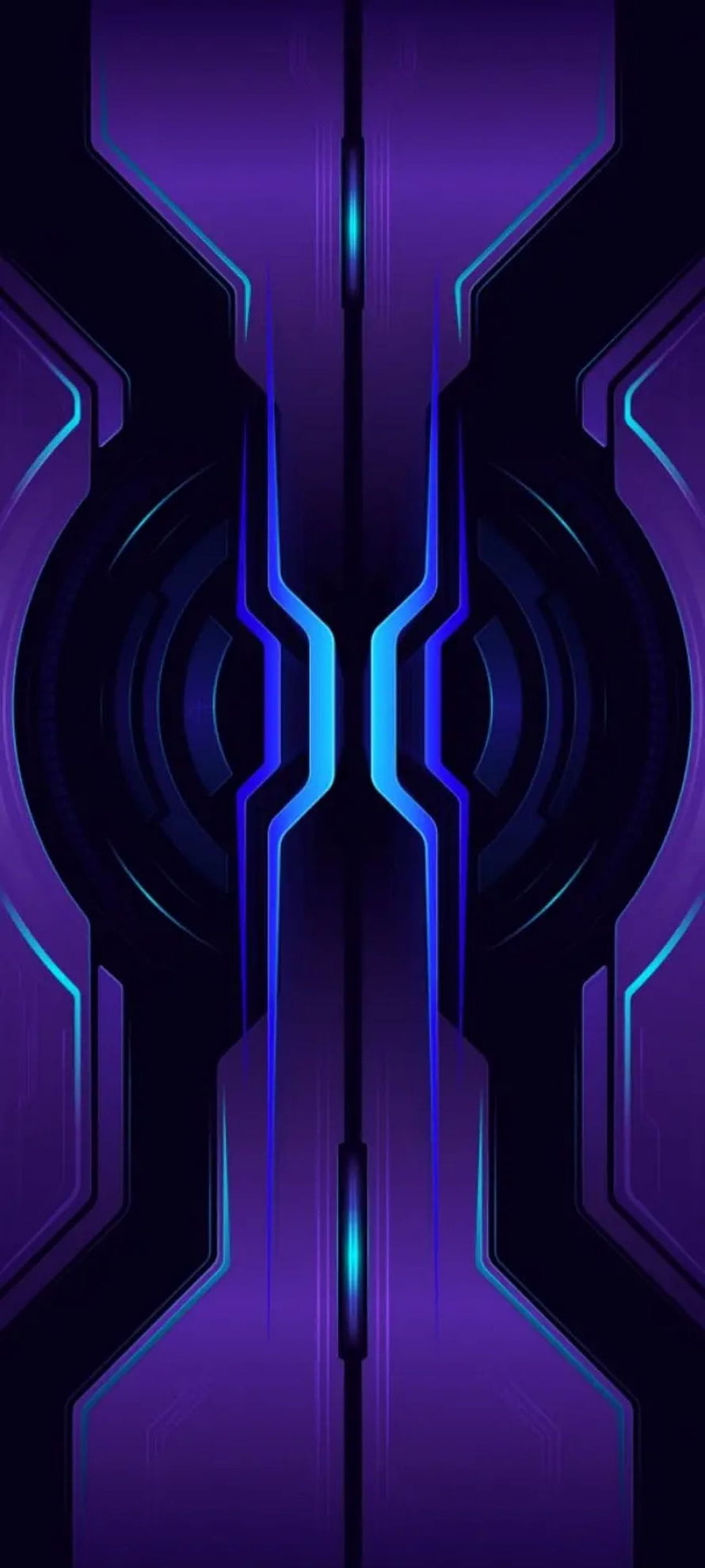 Futuristic Neon Cyberpunk Abstract Pattern with Purple and Blue Glowing Lines HD phone wallpaper