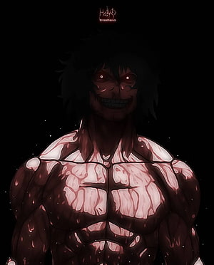 Ohma from Tokyo Revengers in a menacing dark portrait with glowing red eyes and a sinister grin HD phone wallpaper