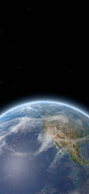 Earth From Space View of the Americas Against a Starry Black Sky HD phone wallpaper