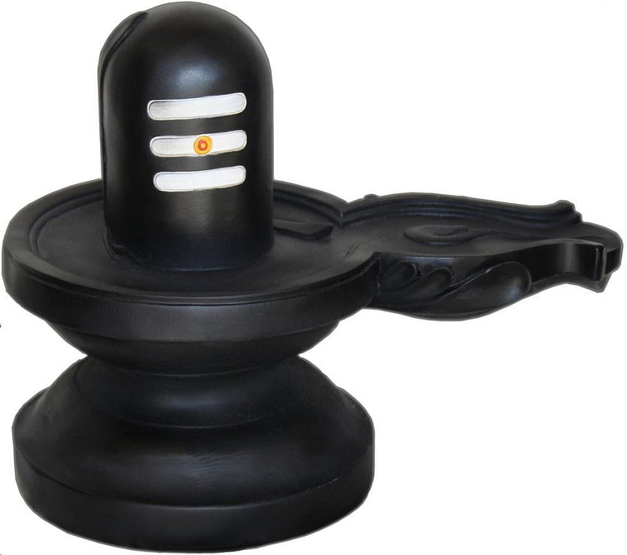Black Shiva Lingam with Trishul Symbol and Decorative Base HD wallpaper