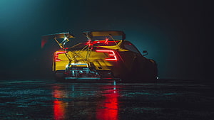Polestar 1 Rear View with Large Wing in Dark Atmosphere from Need for Speed Heat HD wallpaper