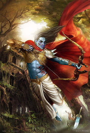 Rama The Saviour Archery Illustration by Arpit Pandey HD phone wallpaper