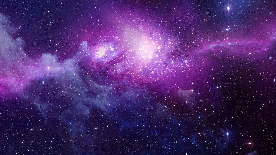 Vibrant Purple Nebula and Star-Scattered Deep Space Galaxy Scene HD wallpaper