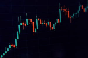 Japanese Candlestick Chart on Dark Grid for Technical Analysis and Trading HD wallpaper