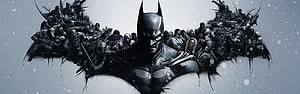 Batman Leading an Army of Villains in a Dark Snowy Battle Scene, Batman Dual Screen, batman sign HD wallpaper