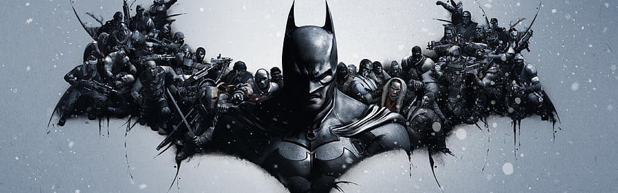 Batman Leading an Army of Villains in a Dark Snowy Battle Scene, Batman Dual Screen, batman sign HD wallpaper