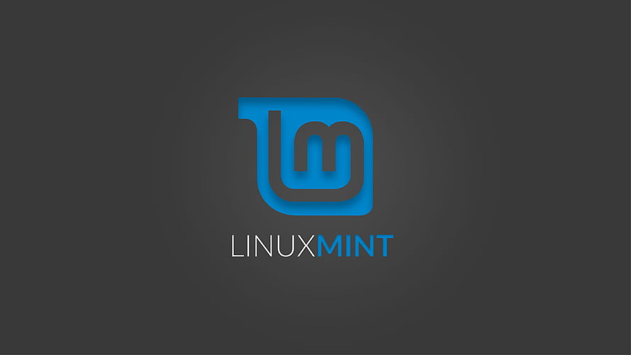 Linux Mint Official Logo on Dark Gray Minimalist Background HD wallpaper