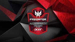 Acer Predator Gaming Logo on Dark Geometric Red and Black Background HD wallpaper