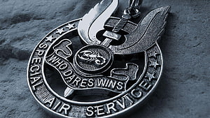 US Special Air Service Winged Dagger Badge with Scorpion Emblem and Motto HD wallpaper