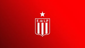 Estudiantes de La Plata Club Crest Emblem on Vibrant Red Background HD wallpaper