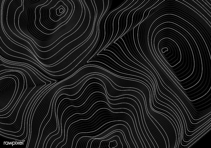 Monochrome Topographic Contour Lines Abstract Pattern HD wallpaper