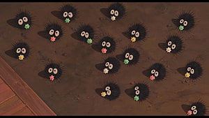 Soot Sprites with Star Motes from Studio Ghibli's Spirited Away HD wallpaper