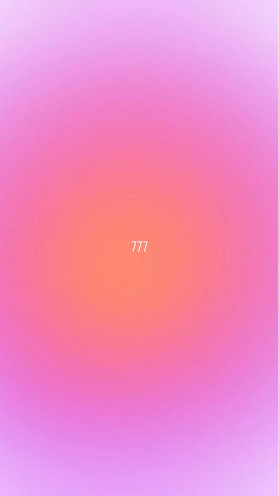 Aura Gradient Pink and Orange Aesthetic Wallpaper with Lucky 777 Number HD phone wallpaper